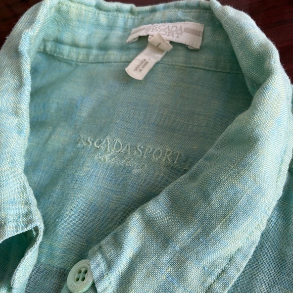 Linen Escada Sport Mint green Top - Picture 1 of 6